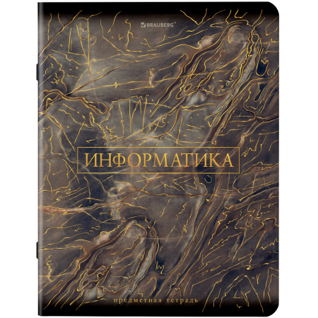 Тетради предметные, КОМПЛЕКТ 12 ПРЕДМЕТОВ, "MARBLE", 48 л., SoftTouch, фольга, BRAUBERG, 404326 - Тетради предметные