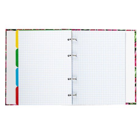 Тетрадь на кольцах А5 (175х215 мм), 120 листов, твердый картон, клетка, с разделителями, BRAUBERG, Juicy, 404089 - Тетради на кольцах и сменные блоки к ним