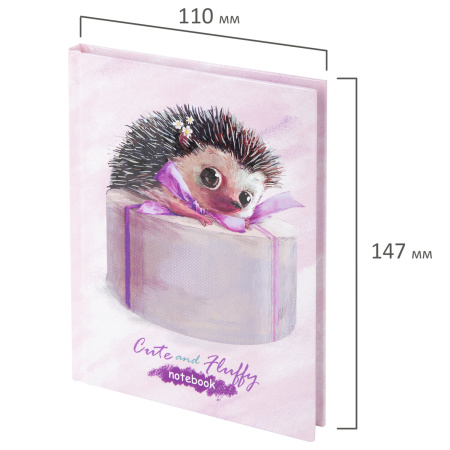 Блокнот МАЛЫЙ ФОРМАТ (110х147 мм), А6, 80 л., твёрдый, клетка, BRAUBERG KIDS, "Ёжик", 114442 - Блокноты детские