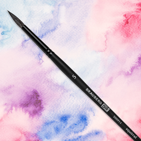 Кисть художественная проф. BRAUBERG ART CLASSIC, белка, круглая, № 5, 200911 - Кисти художественные из натурального волоса