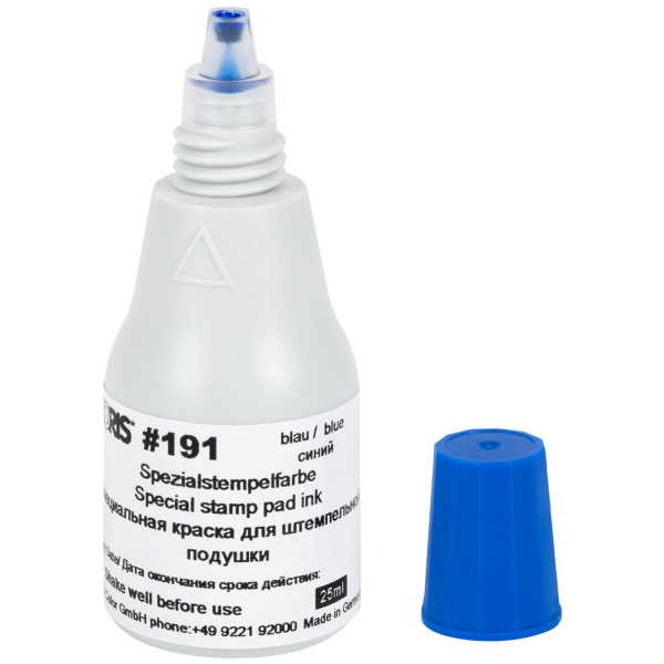 Краска штемпельная NORIS, синяя, 25 мл, (унив. для глянц. бумаги, металла, пластмасс и т.д.), 191Ас - Штемпельная краска