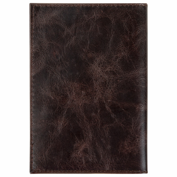 Обложка для паспорта натуральная кожа пулап, 3D герб + тиснение "ПАСПОРТ", темно-коричневая, BRAUBERG, 238194 - Обложки для паспорта