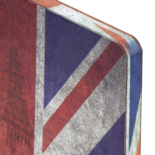 Ежедневник недатированный А5 (138х213 мм), BRAUBERG VISTA, под кожу, гибкий, 136 л., "Great Britain", 112007 - Ежедневники с покрытием "под кожу и ткань"