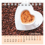 Календарь-домик настольный на гребне на 2024 г., 101х101 мм, "Кофе-брейк", HATBER, 12КД6гр_29030 - Календари настольные