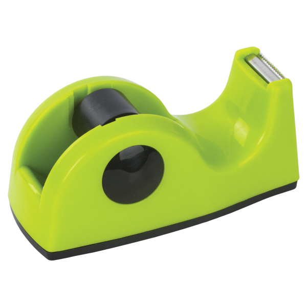 Диспенсер для клейкой ленты BRAUBERG настольный, утяжеленный, средний, салатовый, 11,8х5х5 см, 440143 - Диспенсеры для канцелярской ленты