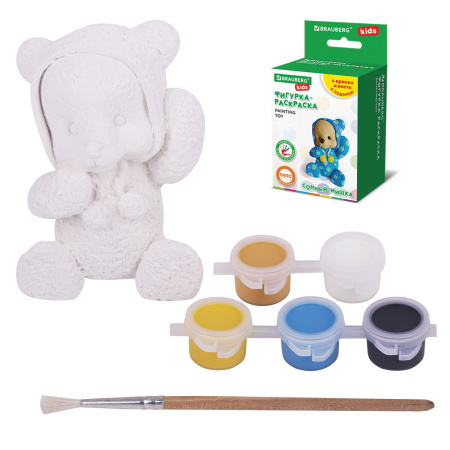 ФИГУРКА ИЗ ГИПСА с красками и кистью для росписи, ассорти, BRAUBERG KIDS, 665203, 1 шт - Наборы для рукоделия