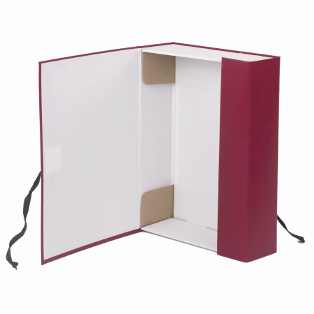 Короб архивный А4 (240х330 мм), 70 мм, 2 завязки, бумвинил, до 600 листов, бордовый, BRAUBERG, 122036 - Короба архивные