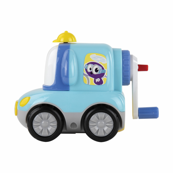 Точилка механическая ЮНЛАНДИЯ "Машина Юнландика", корпус голубой, для чернографитных и цветных карандашей, 228479 - Точилки механические