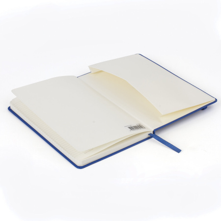 Блокнот А5 (148x218 мм), BRAUBERG "Metropolis", балакрон, 80 л., резинка, клетка, синий, 111582 - Бизнес-блокноты и бизнес-тетради