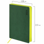 Ежедневник датированный 2023 А5 138x213 мм BRAUBERG "Metropolis Mix", под кожу, темно-зеленый, 114117 - Ежедневники с покрытием "под кожу и ткань"