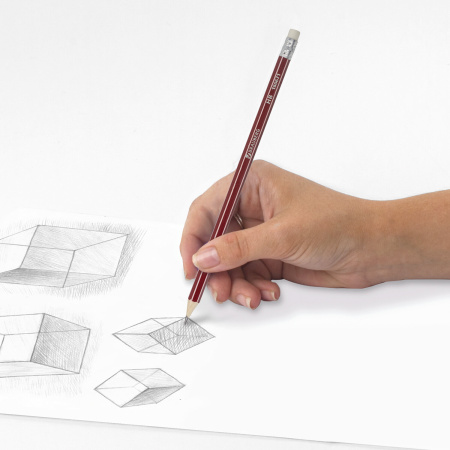 Карандаши чернографитные BRAUBERG НАБОР 12 шт., "ZTX", HB, с резинкой, красный корпус, картонная упаковка, 180671 - Карандаши чернографитные