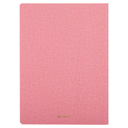Тетрадь 60 л. в клетку обложка кожзам под рогожку, сшивка, B5 (179х250мм), РОЗОВЫЙ, BRAUBERG HARMONY, 403840 - Тетради более 60 листов