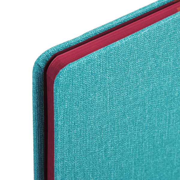 Блокнот А5 (148х218 мм), BRAUBERG "DUO", под кожу с резинкой 80 л., клетка, красный/бирюзовый, 113431 - Бизнес-блокноты и бизнес-тетради