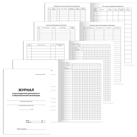 Книга BRAUBERG "Журнал учета внеурочной деятельности в образовательных организациях", 32 л., А4, 127926 - Классные журналы