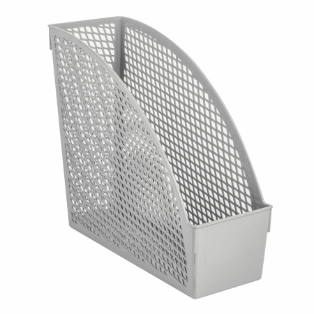 Лоток вертикальный для бумаг STAFF "Profit", 270х100х250 мм, сетчатый, полипропилен, серый, 237252 - Лотки вертикальные (стойки-уголки)