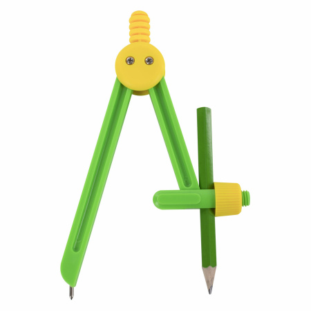 Циркуль ПИФАГОР пластиковый, с карандашом, 110 мм, в чехле, 210236 - Циркули и готовальни