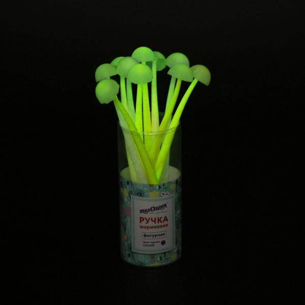 Ручка фигурная шариковая ЮНЛАНДИЯ "Гриб", силиконовый корпус, ассорти, СИНЯЯ, пишущий узел 0,7 мм, 143796 - Ручки фигурные