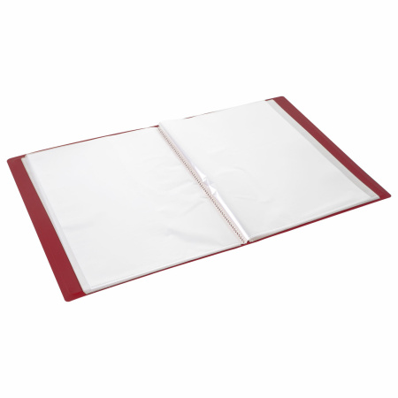 Папка 100 вкладышей BRAUBERG "Office", красная, 0.8 мм, 271334 - Папки с вкладышами (файлами)