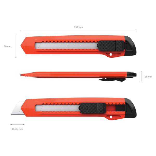 Нож канцелярский 18 мм ERICH KRAUSE "Standard", автофиксатор, корпус ассорти, подвес, 19145 - Ножи канцелярские универсальные