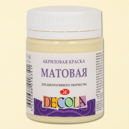 Акриловая краска матовая цвет №243 Ванильная 50мл Decola