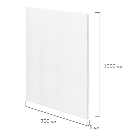 Пенокартон матовый, 70х100 см, толщина 5 мм, белый, КОМПЛЕКТ 5 листов, BRAUBERG, 112475 - Пенокартон