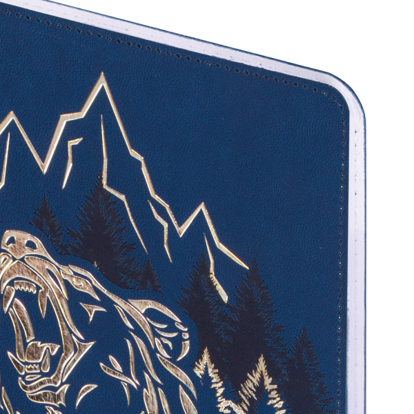 Дневник 1-11 класс 48 л., кожзам (гибкая), термотиснение, фольга, BRAUBERG, "МЕДВЕДЬ", 105969 - Дневники универсальные