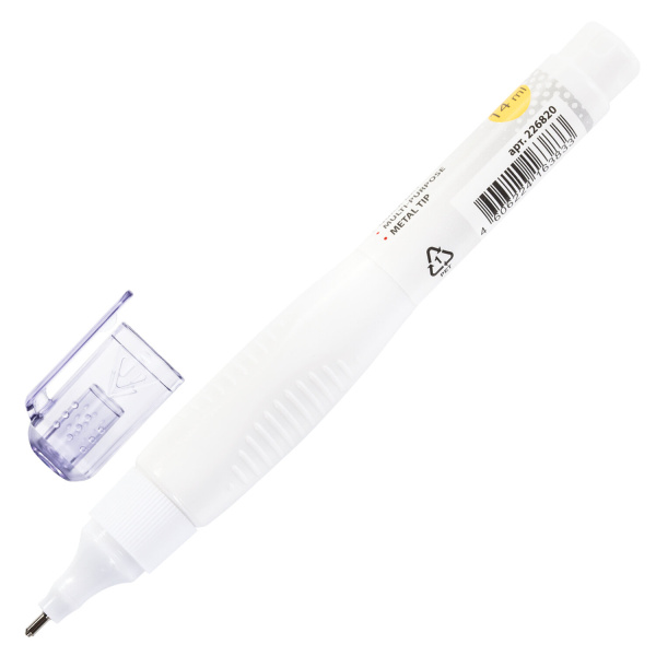 Ручка-корректор BRAUBERG, 14 мл, металлический наконечник, 226820 - Корректирующие ручки