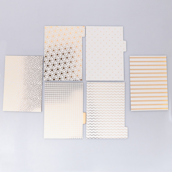 Набор картонных разделителей с фольгированием для планера «Сердечки», 6 листов, размер 16*25 см - Разделители для планера