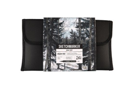 Набор маркеров для скетчинга Sketchmarker Brush Pro Gray Set 24 цв. в картон.упак.