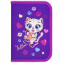 Пенал BRAUBERG, 1 отделение, 1 откидная планка, полиэстер, 21х14 см, "Playing kitty", 271521 - Пеналы каркасные