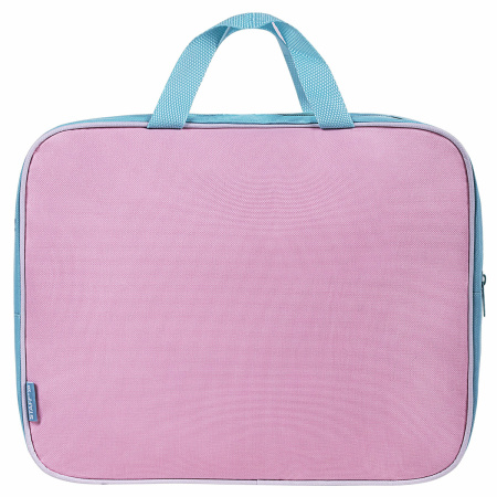 Папка на молнии с ручками STAFF EVERYDAY А4, 1 отделение, полиэстер, 80 мм, нежно-розовый, 271488 - Папки-сумки с ручками