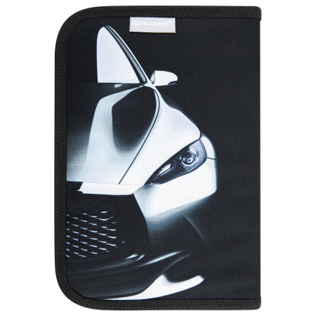 Пенал BRAUBERG с наполнением, 1 отделение, 1 откидная планка, 24 предмета, 21х14 см, "Fast car", 270724 - Пеналы с наполнением