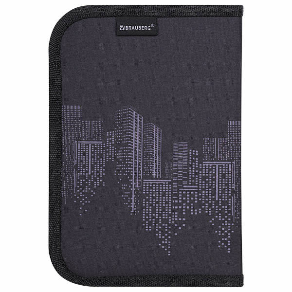 Пенал BRAUBERG, 1 отделение, 1 откидная планка, полиэстер, 21х14 см, "Night Car", 271522 - Пеналы каркасные