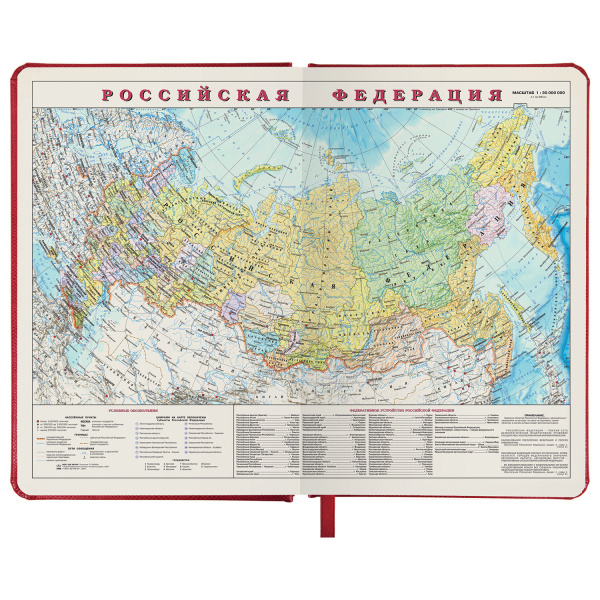 Ежедневник недатированный А5 138х213 мм BRAUBERG "Iguana" под кожу, 160 л., бордовый, 125092 - Ежедневники с покрытием "под кожу и ткань"