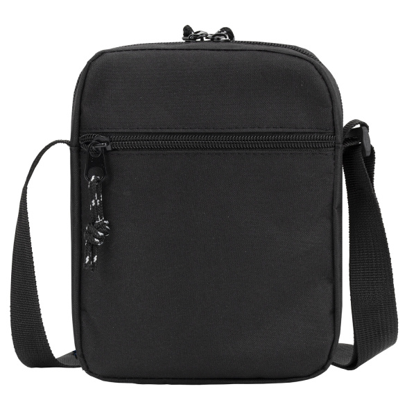 Сумка на плечо BRAUBERG COMPACT, два кармана, черная, 19х14х5 см, 271688 - Сумки-мини на плечо