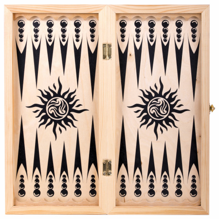 Шахматы, шашки, нарды (3 в 1), деревянные, большая доска 40х40 см, ЗОЛОТАЯ СКАЗКА, 664671 - Настольные игры