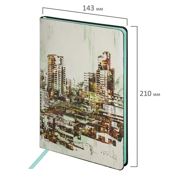 Блокнот А5 (143x210 мм), BRAUBERG VISTA "District", под кожу, гибкий, 80 л., 112087 - Бизнес-блокноты и бизнес-тетради