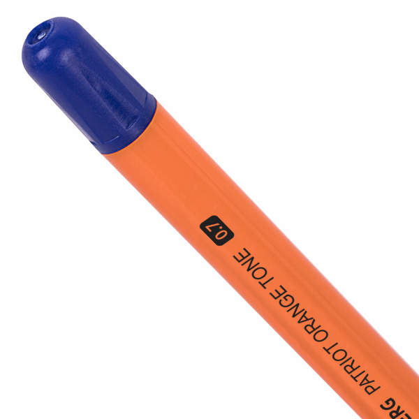Ручка шариковая РОССИЯ "PATRIOT ORANGE TONE", СИНЯЯ, корпус оранжевый, узел 0,7 мм, линия письма 0,35 мм, BRAUBERG, 143964 - Ручки шариковые неавтоматические