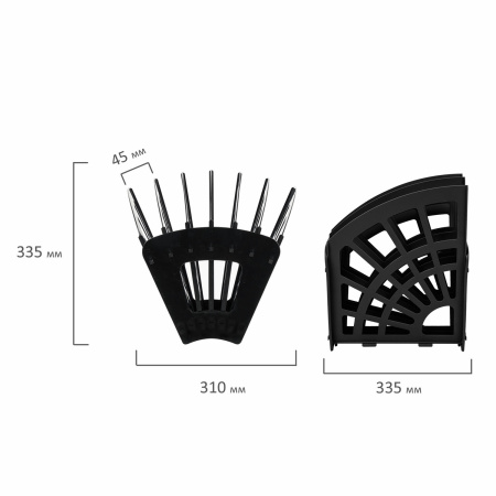 Лоток для бумаг веерный STAFF 7-ми секционный, 6 отделений, сетчатый, черный, 237023 - Лотки и подставки секционные