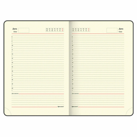 Ежедневник недатированный А5 (138х213 мм), BRAUBERG VISTA, под кожу, твердый, 136 л., "Avocado", 112026 - Ежедневники с покрытием "под кожу и ткань"