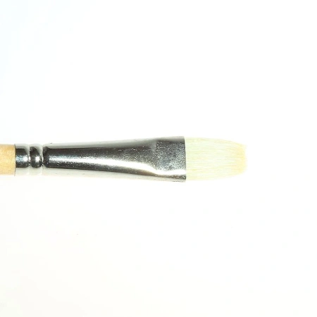 Кисть из щетины "Сонет" плоская, длинная лакированная ручка, №8