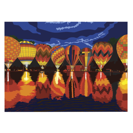 Картина по номерам А3, ОСТРОВ СОКРОВИЩ "НОЧНОЙ ПОЛЕТ", С АКРИЛОВЫМИ КРАСКАМИ, картон, кисть, 661634 - Картины по номерам