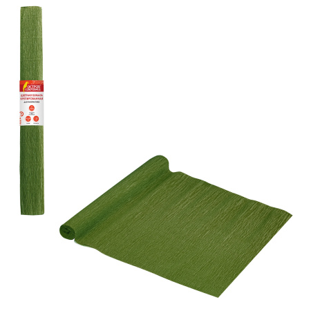 Бумага гофрированная/креповая, 110 г/м2, 50х250 см, травяная, в рулоне, ОСТРОВ СОКРОВИЩ, 112548 - Цветная бумага