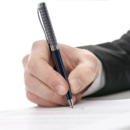 Ручка подарочная шариковая GALANT "Empire Blue", корпус синий с серебристым, хромированные детали, пишущий узел 0,7 мм, синяя, 140961 - Ручки шариковые подарочные