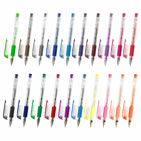 Ручки гелевые с грипом АРОМАТИЗИРОВАННЫЕ, НАБОР 20 ЦВЕТОВ, "FRUITS", линия письма 0,5 мм, BRAUBERG KIDS, 143824 - Наборы гелевых ручек