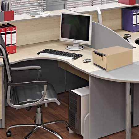 Короб архивный на липучке 380х285х170 мм, гофрокартон, до 1700 л., STAFF, 112161 - Короба архивные