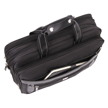Сумка-портфель BRAUBERG с отделением для ноутбука 15-16", "Carbon", 2 отделения, графит, 41х31х13 см, 240509 - Сумки деловые с отделением для ноутбука и планшета