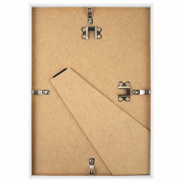 Рамка 21х30 см белая, пластик, багет 8 мм, BRAUBERG "Slim", плотный задник с ножкой, акриловый экран, 391314 - Рамки для дипломов, сертификатов, грамот, фотографий