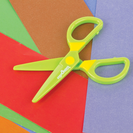 Ножницы ЮНЛАНДИЯ "МУЛЬТЯШКИ", 125 мм, с безопасными пластиковыми лезвиями, ассорти, 236983 - Ножницы детские