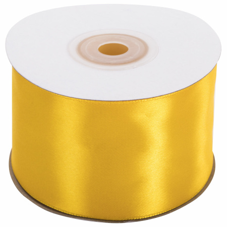 Лента атласная ширина 50 мм, длина 23 м, желтая, BRAUBERG, 591525 - Ленты для декора, рукоделия и упаковки подарков